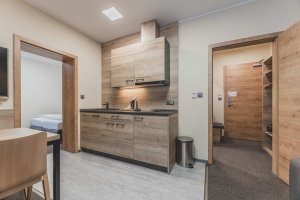Studio Gebas realizovalo v Peci pod Sněžkou Hotel Zelený potok zahalený do dřeva.