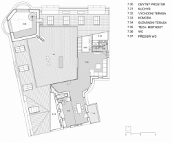 Uhlík architekti, Činžovní dům Letná, půdorys 7. NP – foto