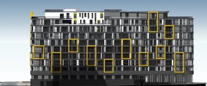 Polyfunkční dům Harfa Design Residence, pohled
