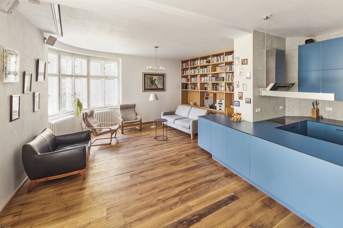 Byt Žižkov, kuchyň a jídelní kout, 0,5 Studio