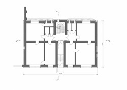 Rekonstrukce fasád Městského úřadu Odolena Voda, půdorys 1NP, Grulich architekti