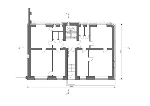 Rekonstrukce fasád Městského úřadu Odolena Voda, půdorys 1NP, Grulich architekti