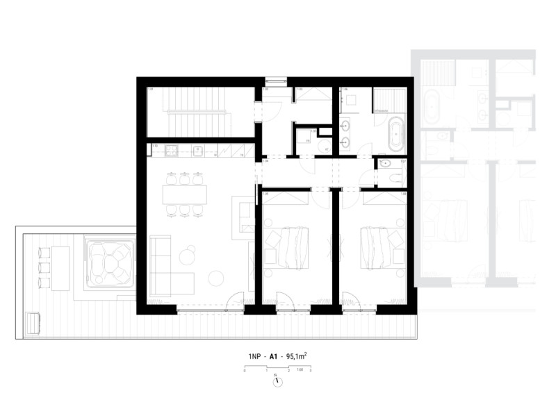  (Apartmánový dvojdům v Krušných horách; BekArch)
