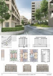 Bytový komplex Andromeda v Košících, soutěžní panel, re:architekti