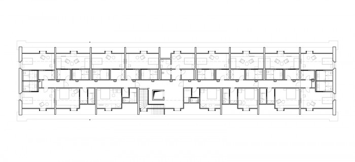 Hotel Lotrinský, EA architekti, půdorys 4 NP