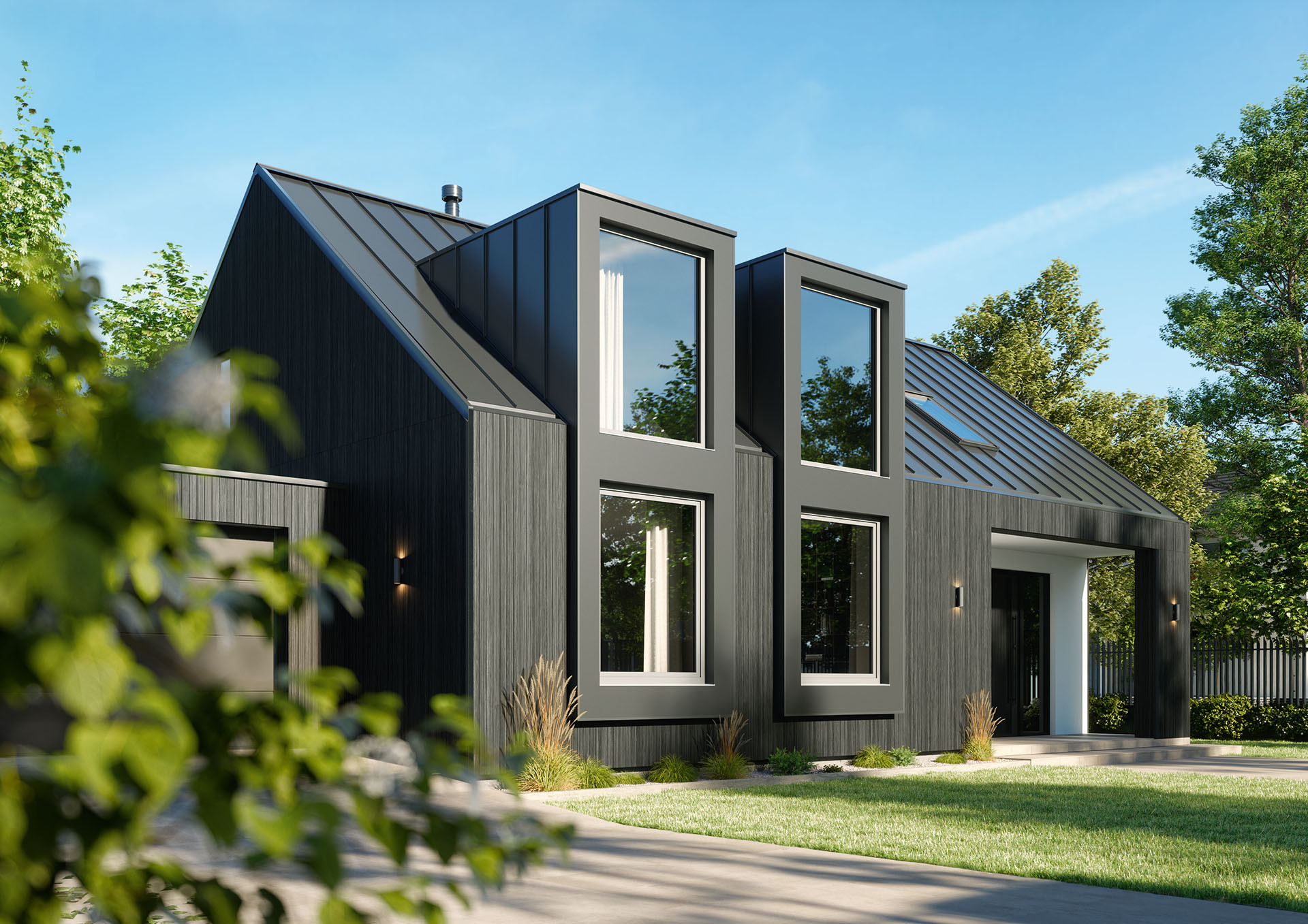 Schüco FocusIng nabízí díky více než 300 povrchových fólií velkou designovou flexibilitu.