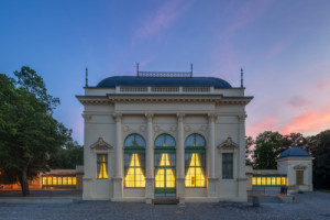 Pavilon vznikl k Jubilejní výstavě v roce 1891, autorem projektu je architekt a stavitel František Buldra. (Rekonstrukce restauračního pavilonu Bohemia; SGL Projekt)