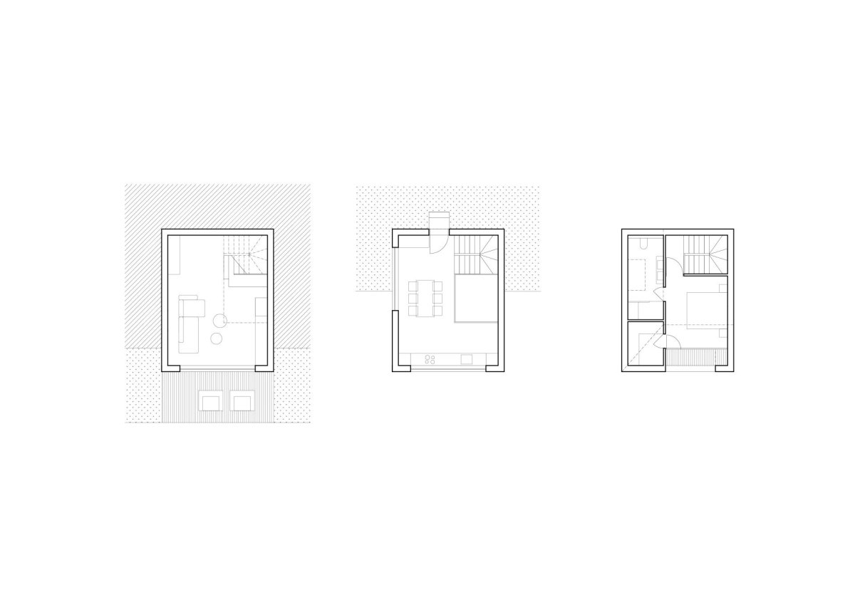Půdorysy (Chata JARO u Prahy, edit! architects)