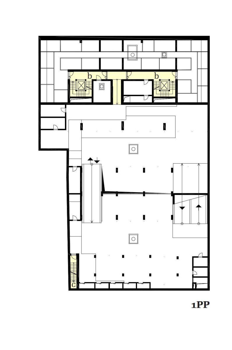 Bytový dům Sámova, Znamení čtyř - architekti, půdorys 1PP