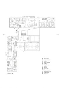Základní škola Amos pro Psáry a Dolní Jirčany, SOA architekti, půdorys 1NP