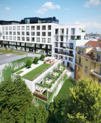 Vizualizace vnitrobloku směrem k Rezidenci Kobrova