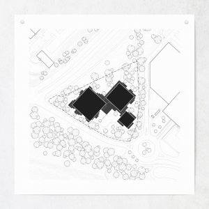 Vítězný návrh architektonického studia JIKA-CZ s.r.o. na depozitární komplex Národní galerie Praha, půdorys