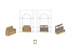 Návrh vstupního prostoru Rudolfina, schéma salonku.