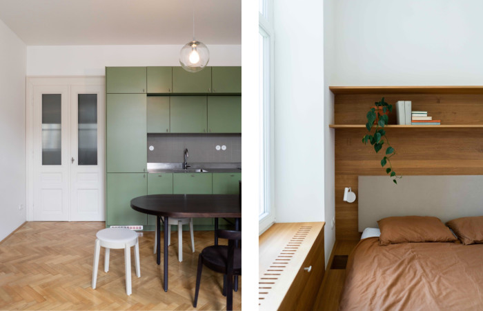 Interiér bytu A.4 od Barbory Kudelové z ateliéru HRA