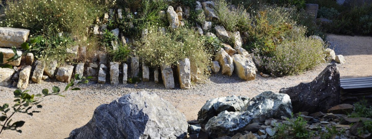 Geopark v Říčanech od studia zahradní architektury Architráva - model vápencového výchozu