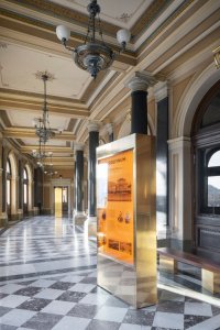 Interiéry předsálí České filharmonie v Rudolfinu, Lenka Míková architekti / Lenka Míková