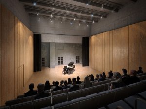 Rekonstrukce a dostavba pražské Invalidovny, Petr Hájek Architekti, model - multifunkční sál.