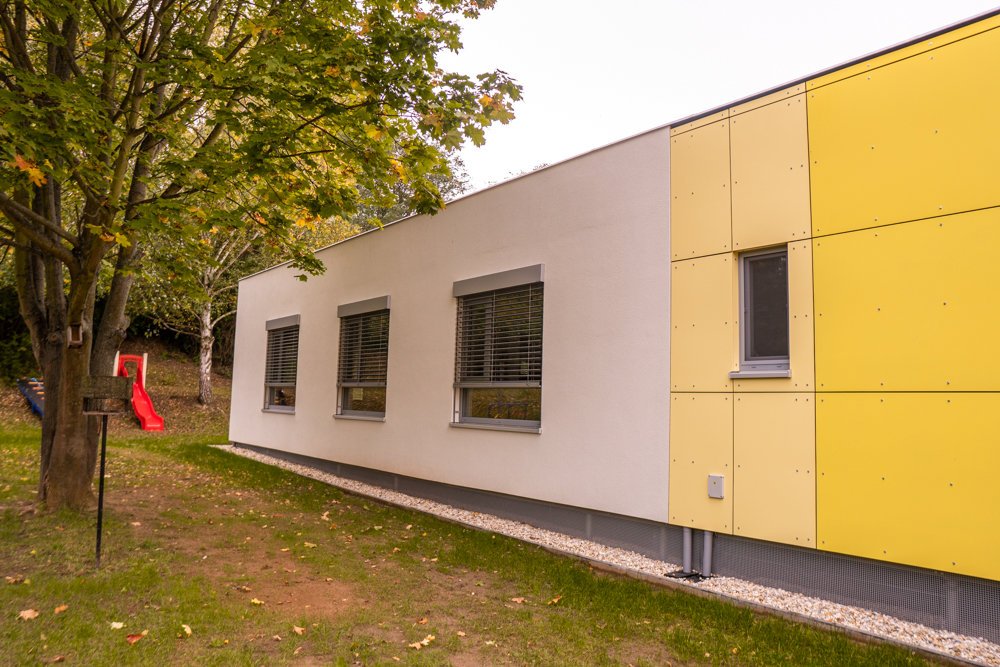 Veřejné stavby založené na vrutech - Základní a mateřská škola Střelice