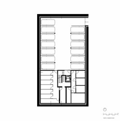 Bytový dům Kvítková, půdorys 1PP, Chládek architekti