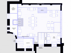 Rekonstrukce restaurační zahrady Hoja, Petr Danda, půdorys