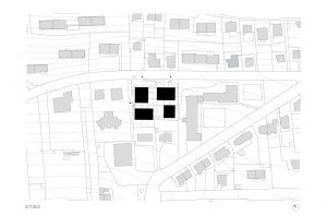 Čtyři domy v jednom, situace, Kuba & Pilař architekti