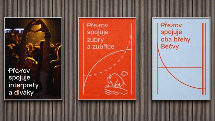 Vizuální identita města Přerov, navrhly Tereza Drábková, Katarína Jamrišková a Ivana Stránská