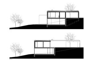 Rodinný dům Přílepy, řezy, Chládek architekti