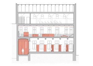 Řez (Knihovna v Červeném Kostelci; Papundekl architekti)