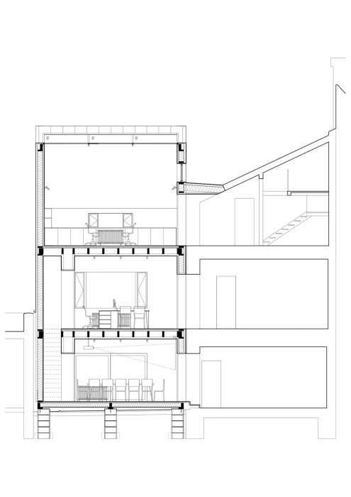 Přístavba kanceláře ve Vysokém Mýtě, Prokš Přikryl architekti / Martin Prokš, Marek Přikryl, řez BB