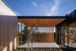 Rodinný dům v obci Borinka na Slovensku, ateliér Kubis Architekti: Součástí domu je atrium osazené zelení