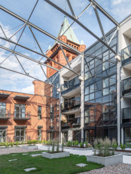 Obytné objekty definují tři hlavní veřejná náměstí - pivovarské, umělecké a tržiště. (SRDK Studio, Vratislavské pivovary)