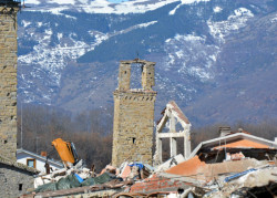 Italské město Amatrice zničené zemětřesením v roce 2016