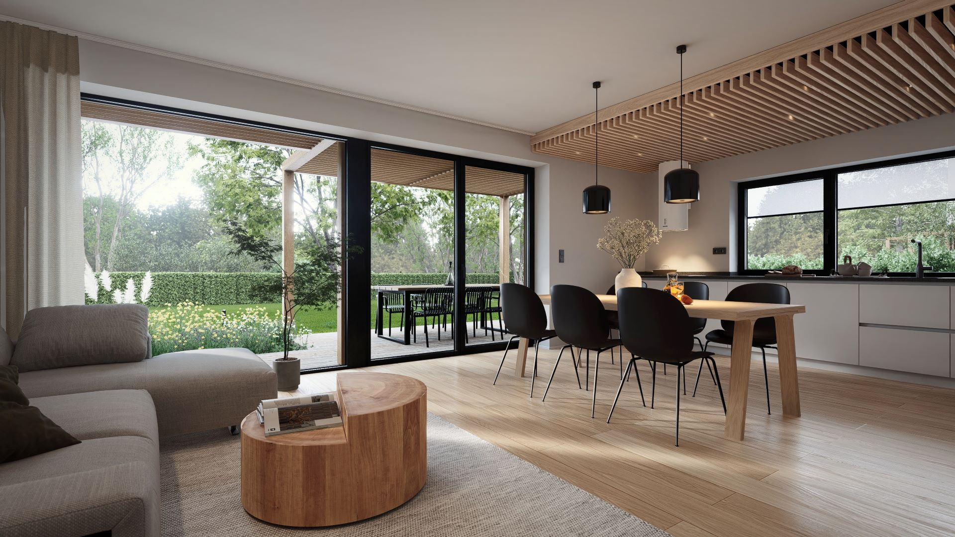 Obývací pokoj (Pasivní dům Verdant od ZEO Homes)