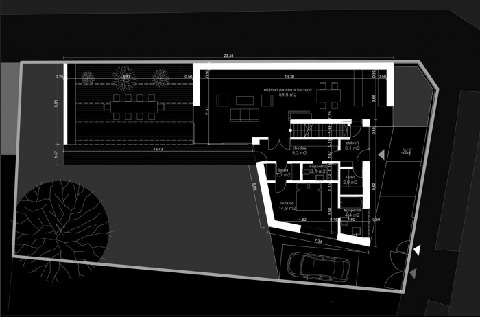 ARCHITEKTURA s. r. o., RD Braník, půdorys 1. NP - foto