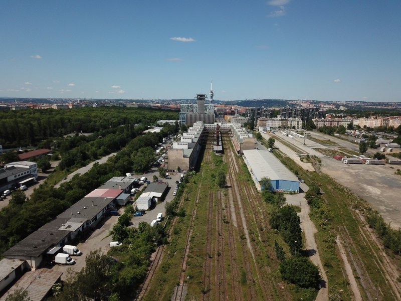Nákladové nádraží Žižkov, současný stav. Zdroj: CAMP