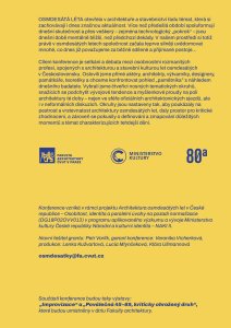 Ústav teorie dějin a architektury FA ČVUT pořádá konferenci Architektura osmdesátých let v České republice