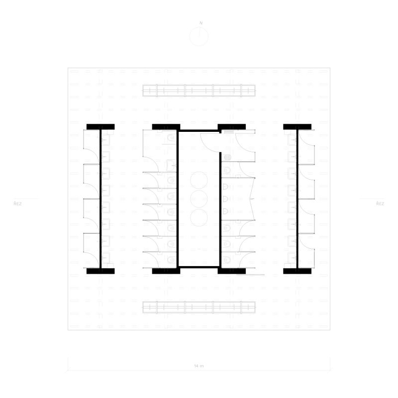 Rekreační areál Běstvina, Žalský architekti / Jan Žalský, Tomáš Nováček, Max Lipovský, Vojtěch Tecl, půdorys
