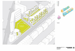 Alison Brooks Architects, obytný soubor Ely Court, axonometrie