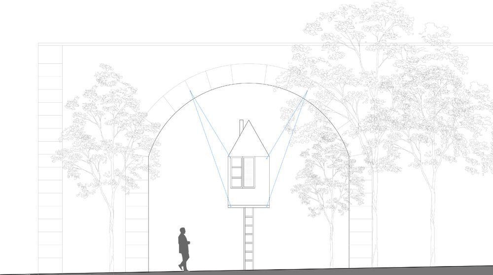 Létající černý dům, H3T architekti, pohled