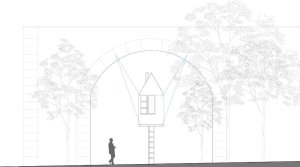Létající černý dům, H3T architekti, pohled