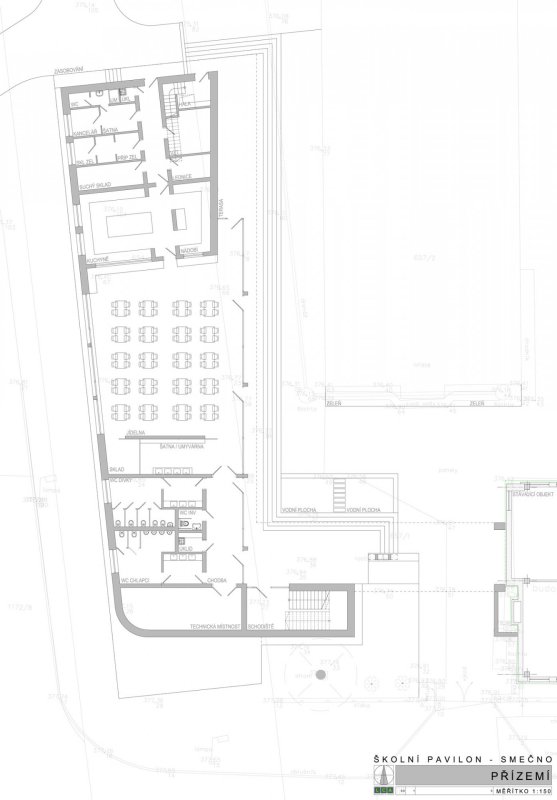 Pavilon ZŠ Smečno, LCArch s.r.o. - půdorys přízemí