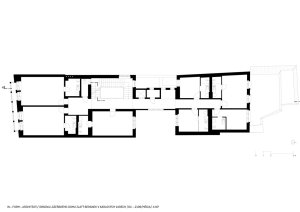 Obnova lázeňského domu Zlatý Beránek v Karlových Varech, půdorys 4np, IN-FORM-ARCHITEKTI