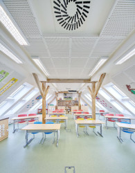 Akustické řešení Rigips v učebnách a školkách (na obrázku ZŠ Jankov)