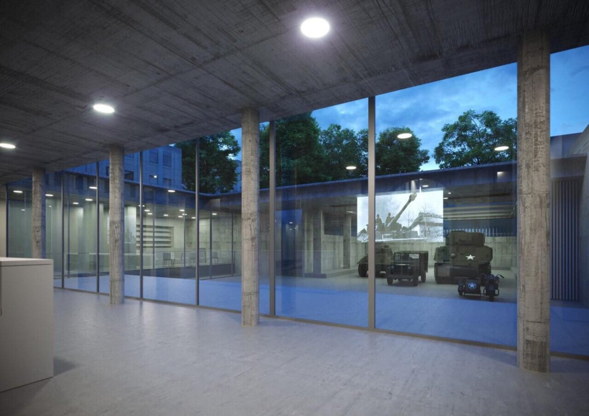 Vizualizace rekonstrukce projektu Klatovská 19. Autorem přestavby a návrhu expozic je architekt Ludvík Grym. Vznikne zde také muzeum Patton Memorial Pilsen.