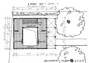 Rekonstrukce chaty YELLOW HUT, ARCHWERK / Hana Procházková, Martin Kloda, Petr Tůma, půdorys