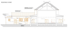 Řez (Lidový dům Zaječov, IO Studio)