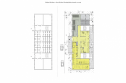 gutgut, Panelák v Rimavskej Sobote, půdorys 1. NP, původní i nový stav - foto