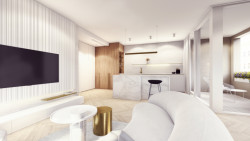 Interiéry bytů v rezidenci U Milosrdných od studia KarlinBlok