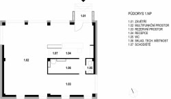 ATELIER 38 s.r.o. , Stavební úpravy firmy Steel Partner a Multifunkční objekt - půdorys 1.N.P.