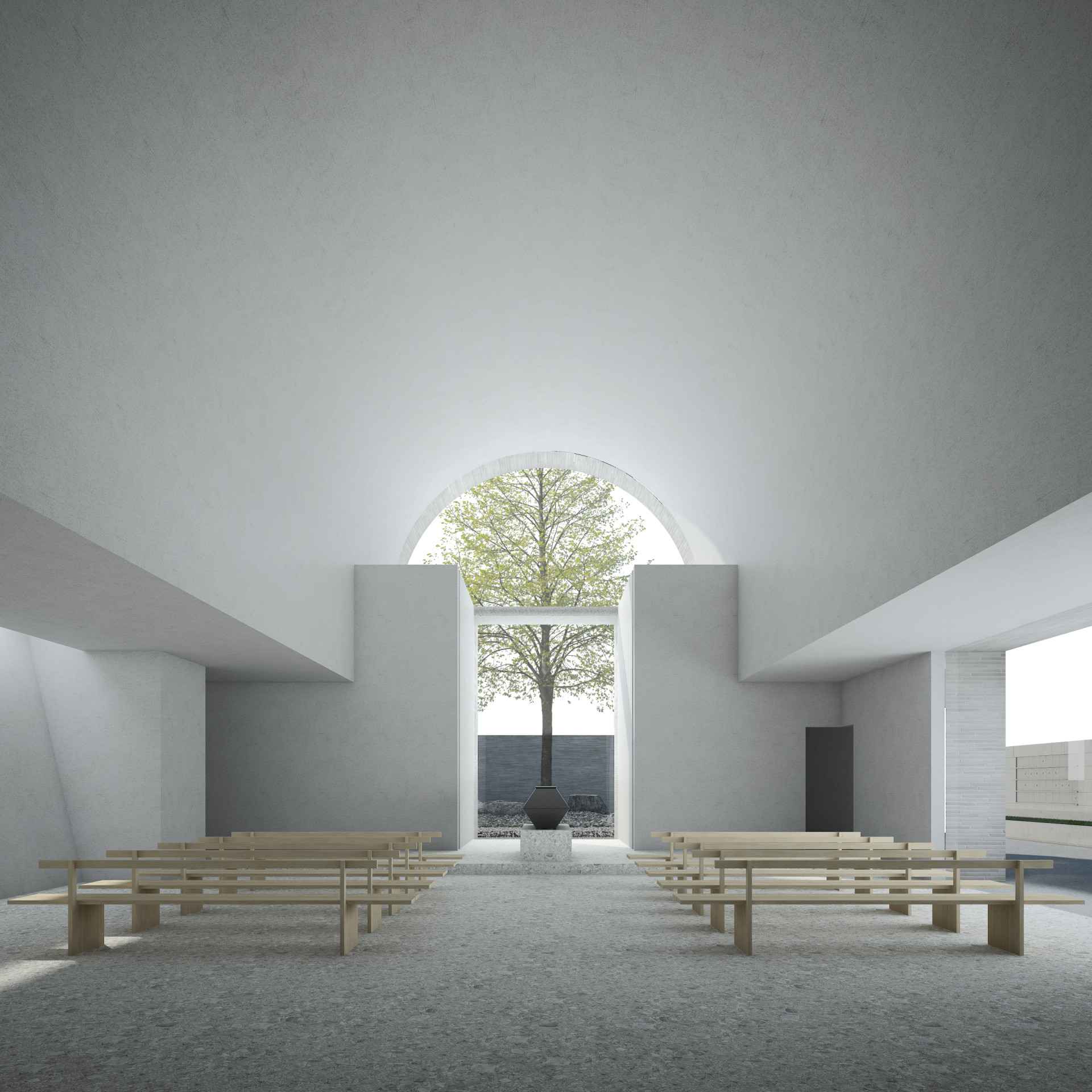 Smuteční síň v Poděbradech, vítězný návrh 